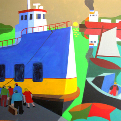 Nautical Painting -Ferry Boat